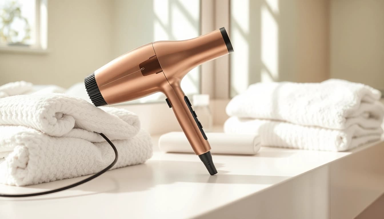 Laifen swift hair dryer elegantly displayed on a vanity, showcasing its sleek design and functionality.