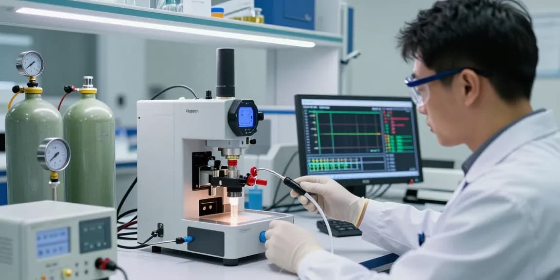 Argon Gasdetektor im Einsatz zur genauen Gasmessung in professionellem Labor.