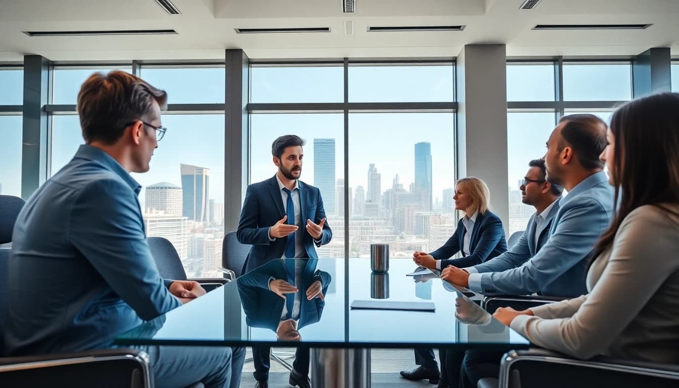 Headhunter Ingenieure in einem modernen Büro bei einem Vorstellungsgespräch.