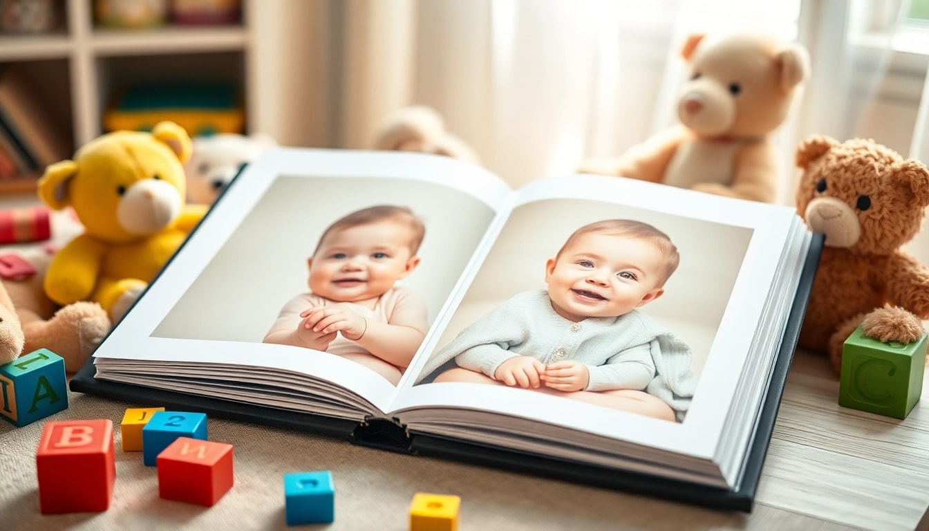 Gestalten Sie emotionale Erinnerungen mit BabyAlbum24.de mit einem babyfreundlichen Fotoalbum.