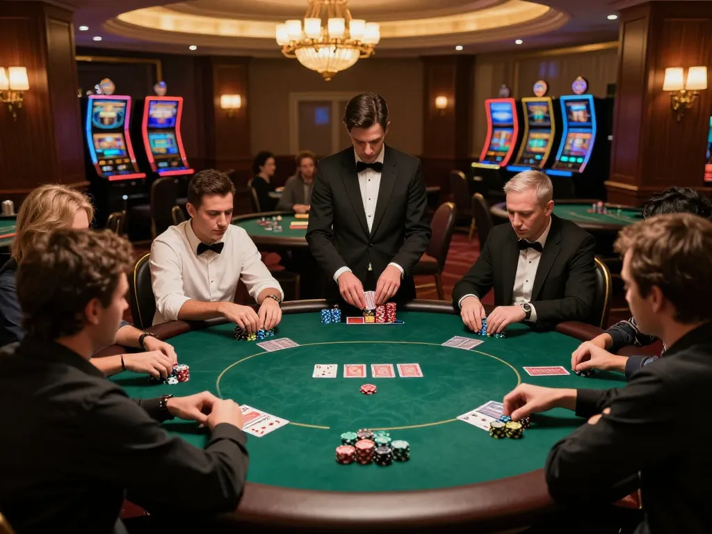 Players engage in a thrilling poker game at hitclub, with chips stacked and cards dealt.