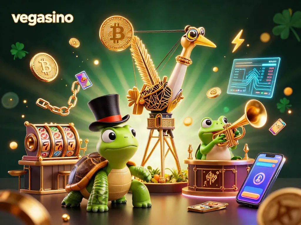 Experience thrilling gameplay at vegasino with a vibrant 3D casino illustration showcasing exciting characters and gaming elements.
