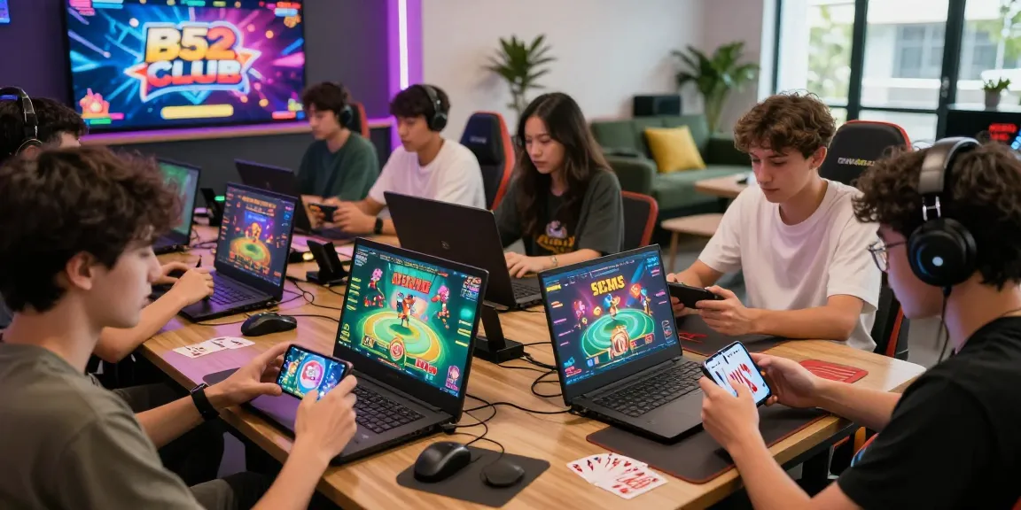 Engaging gaming scene at https://b52club.radio.fm/ with players enjoying diverse online games, showcasing vibrant atmosphere.