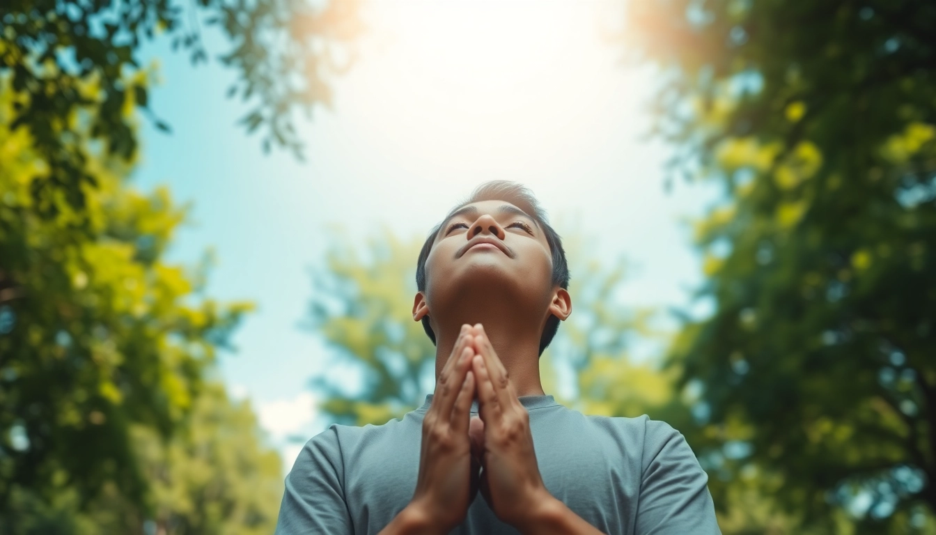 Schutzgebet zur spirituellen Verbindung bei Tageslicht im Freien.