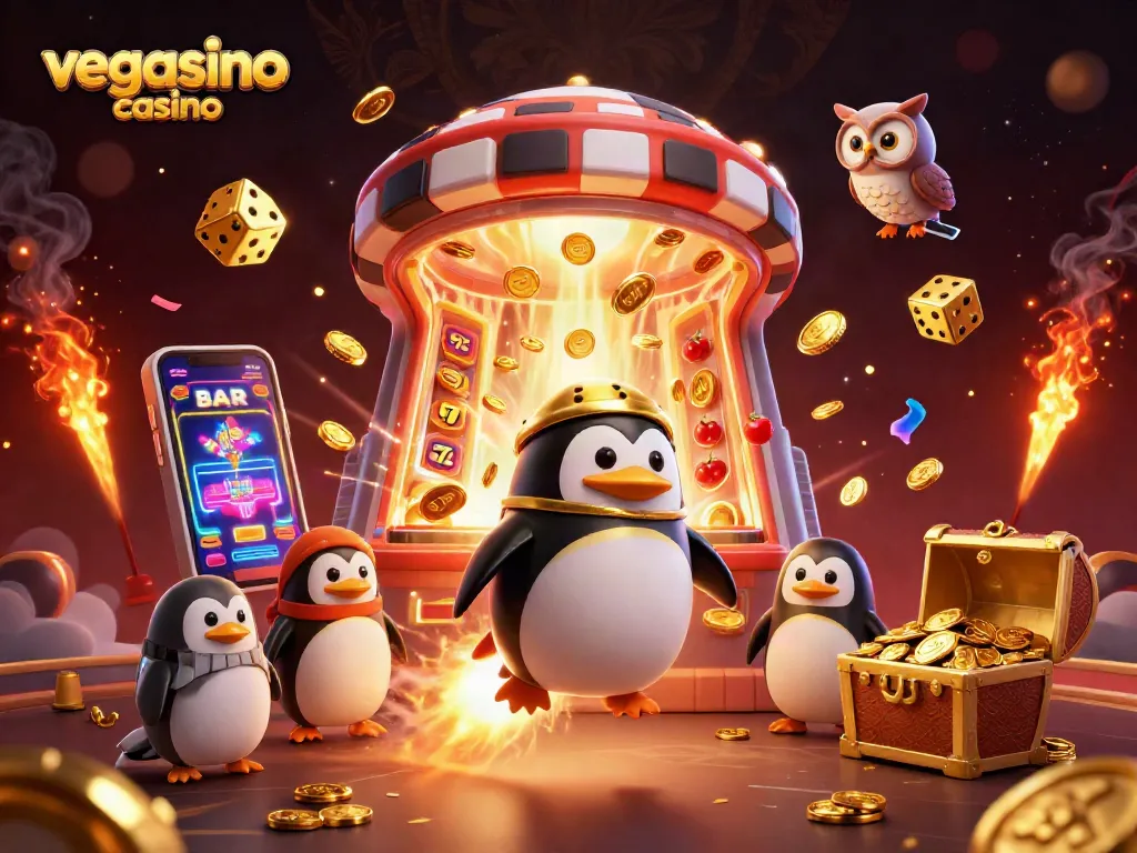 Experience thrilling wins at vegasino casino with a vibrant scene of exciting games and winning moments.
