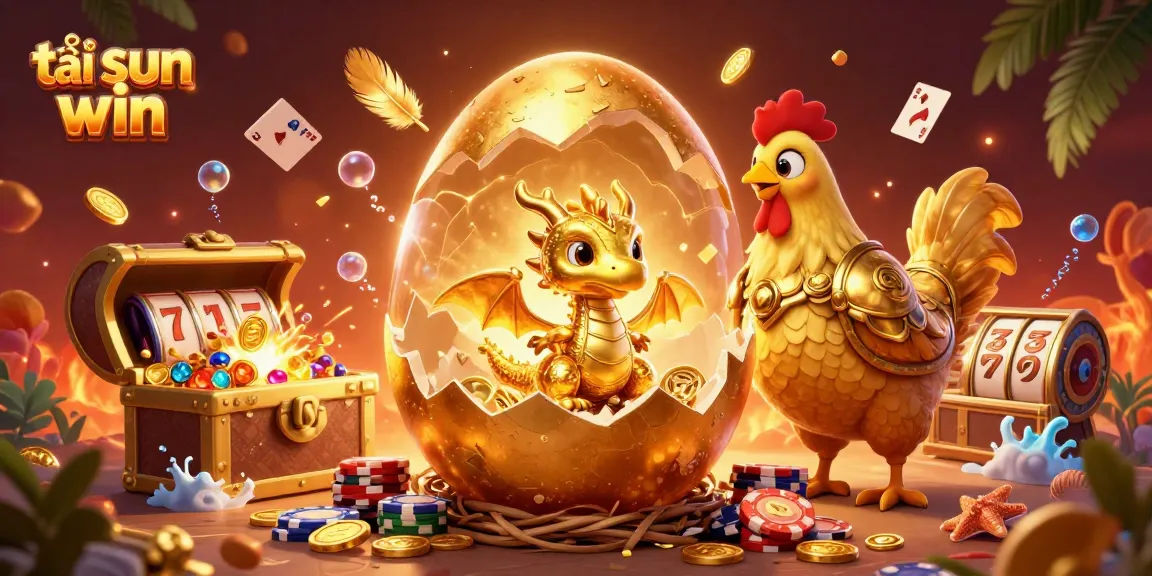 Experience the excitement of tải sun win with a vibrant scene featuring a golden dragon and poker chips!