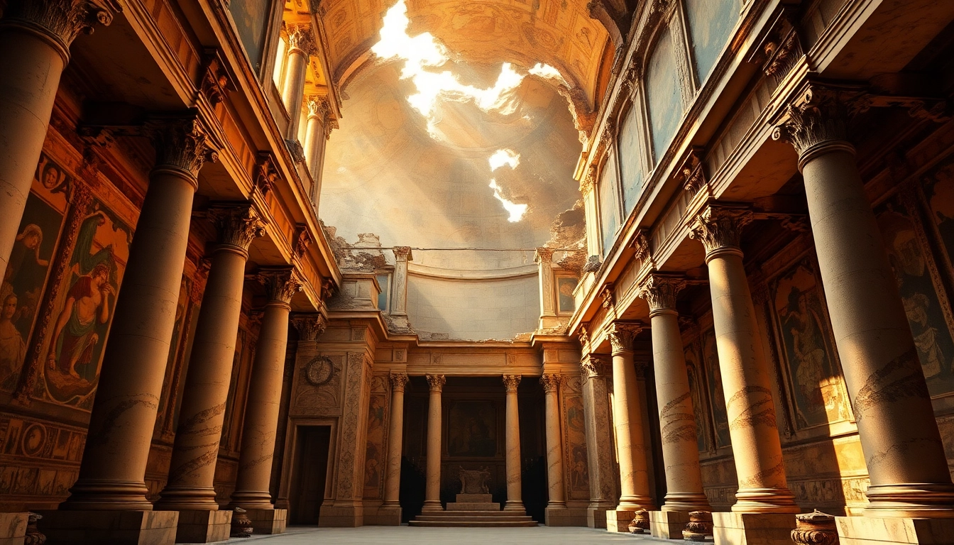 Entdecken Sie die faszinierende Fassade der Domus Aurea, die den Glanz der römischen Architektur verkörpert.