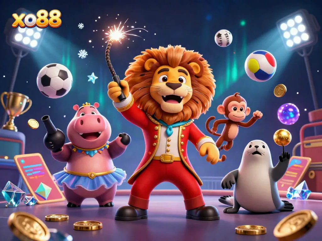 Engage in thrilling bets with generous rewards at xo88, featuring vibrant casino characters and dynamic game elements.