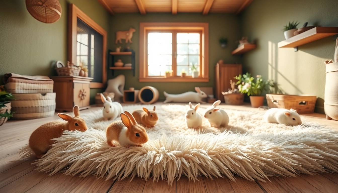 Nagermatte in einem gemütlichen Tiergehege mit spielenden kleinen Tieren.
