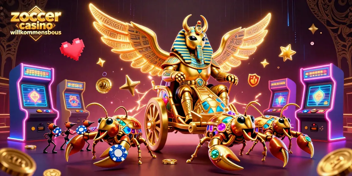 Erleben Sie die spannenden Angebote von zoccer casino Willkommensbonus mit goldenen Skarabäen und Skorpionen.