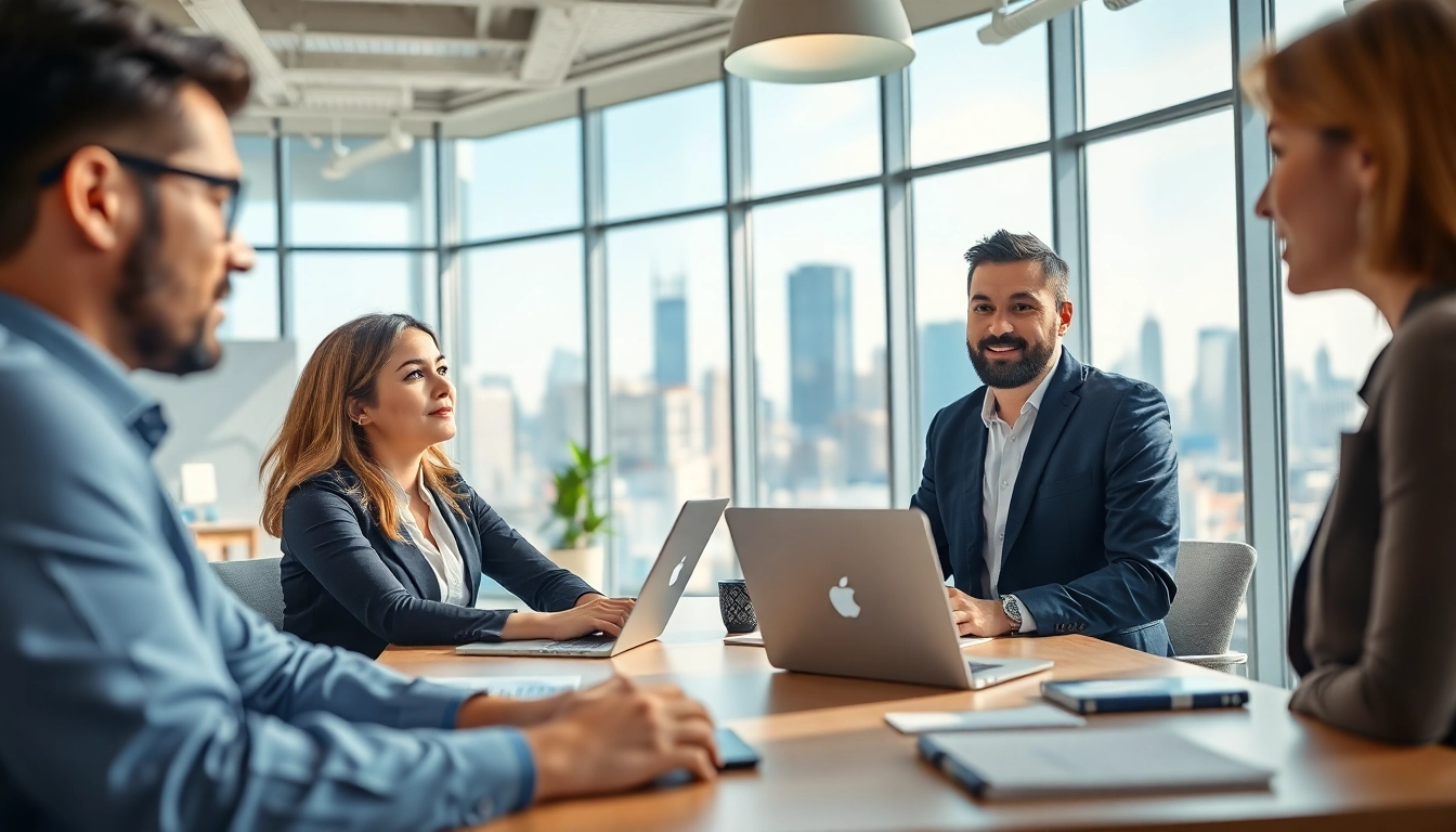 Headhunter Schweiz berät Kunden in einer modernen Büroumgebung voller Energie