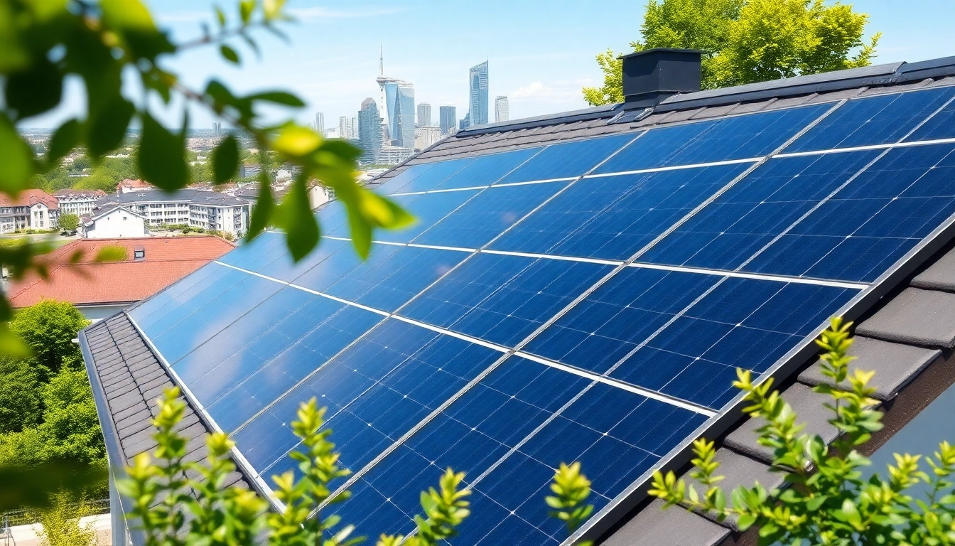 Pv anlage kosten wien zeigt professionelle Solaranlage auf einem modernen Hausdach in Wien mit Skyline.