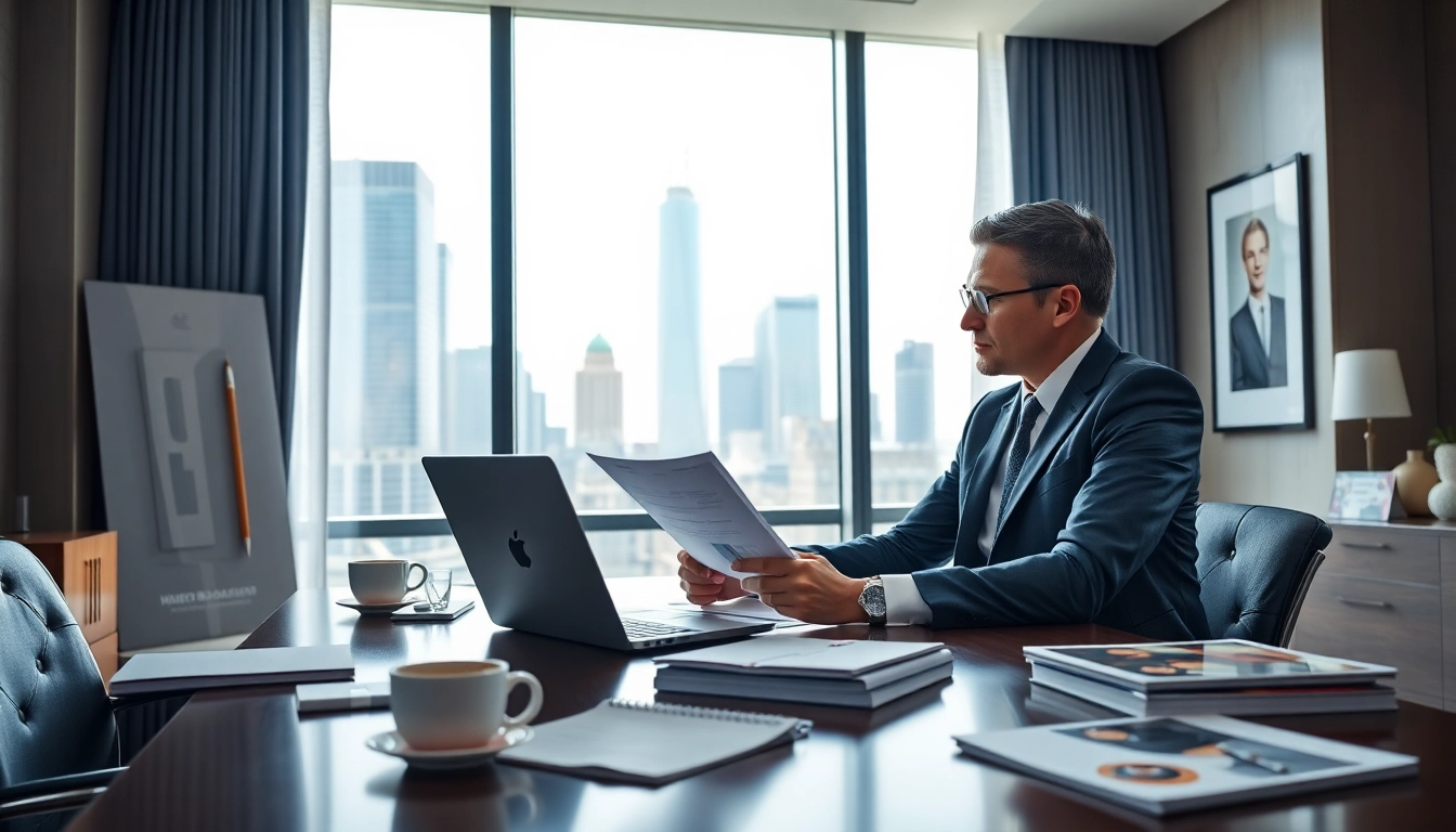 Beratung durch einen Headhunter Schweiz in einem modernen Büro mit eleganter Atmosphäre.